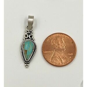 Number 8 Turquoise Sterling Silver .925 Pendant Native American NWOT